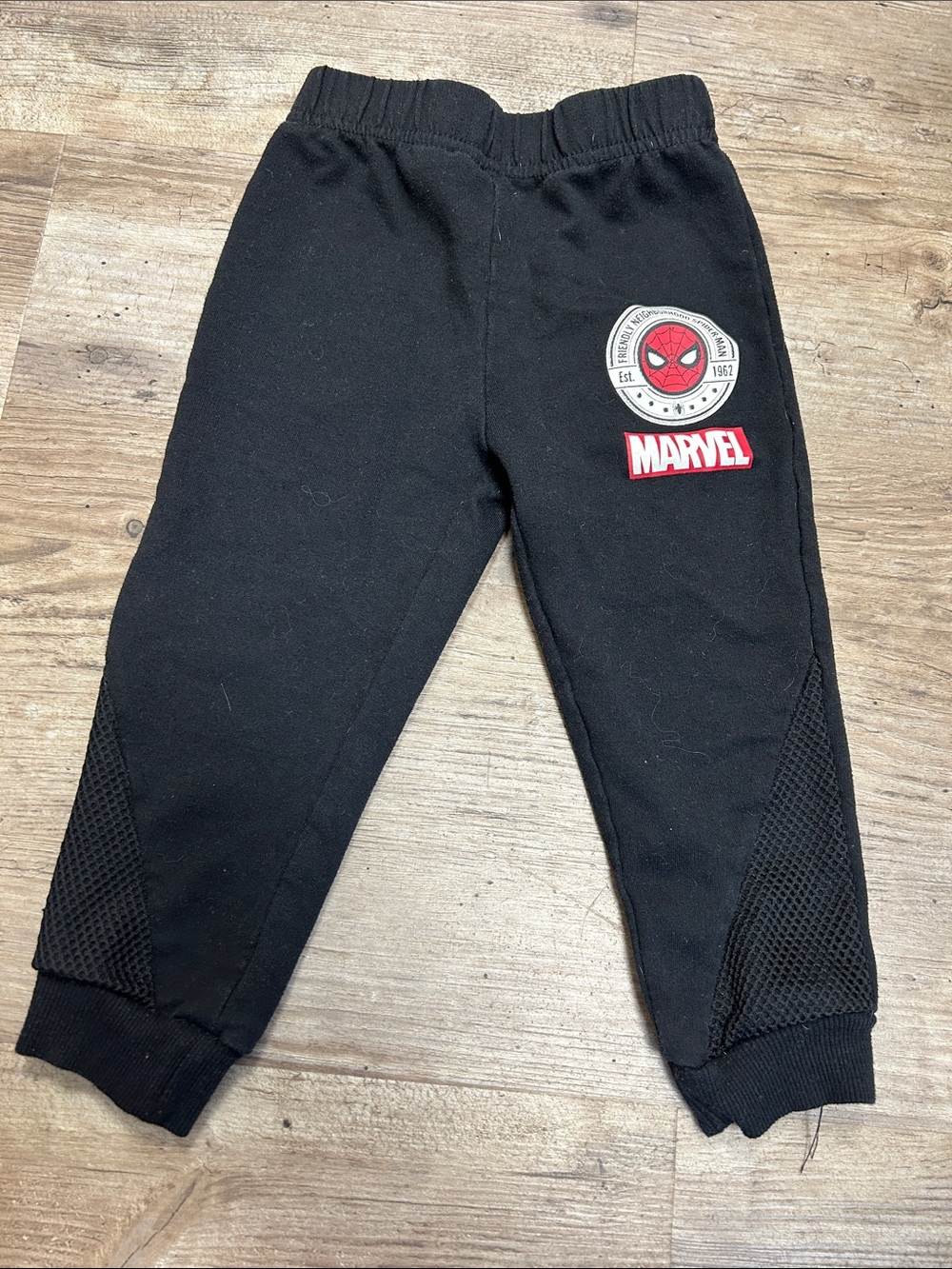 4/$20 Marvel Black Spider-Man Patch Jogger Pants Sz 2T
